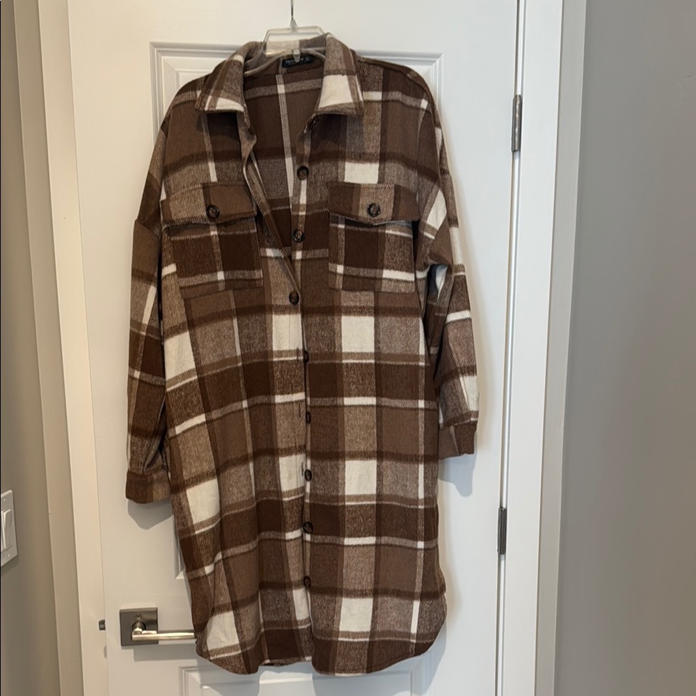 Brown Plaid Women's Jacket